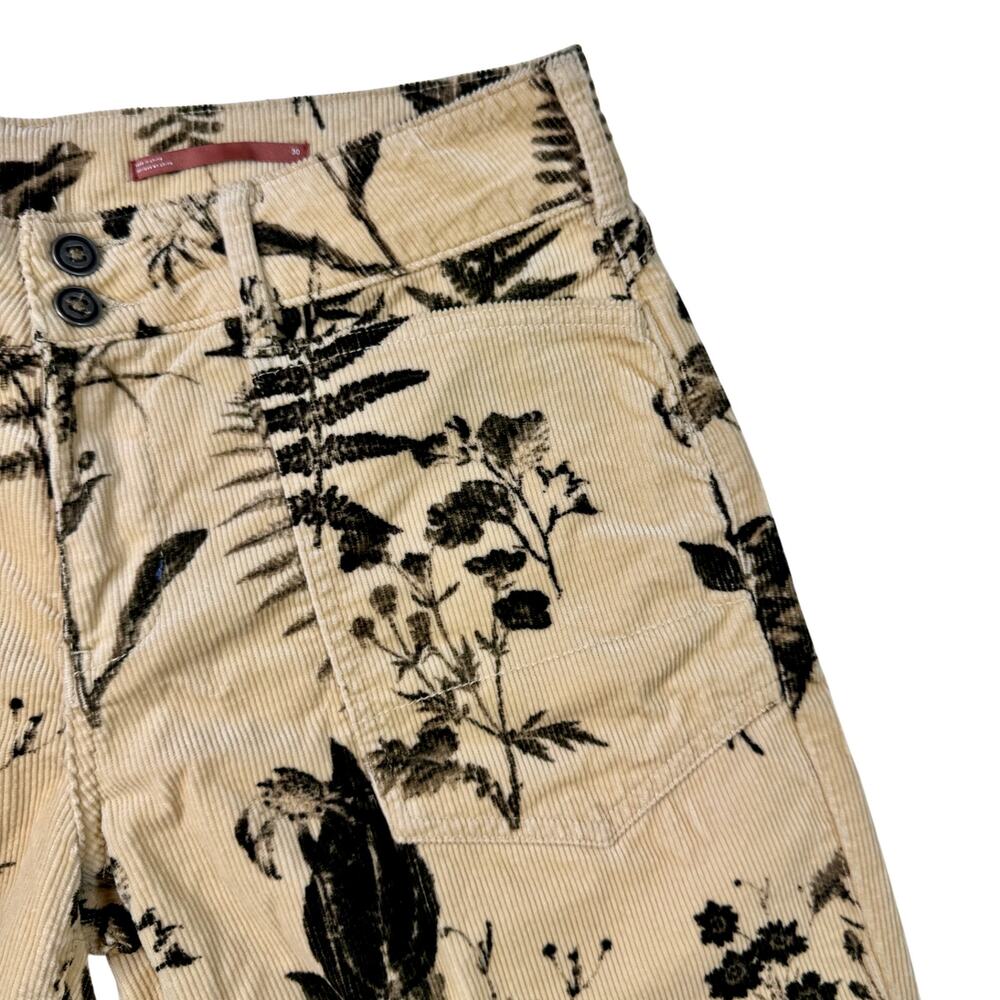 Pilcro Anthropologie Wanderer Mid-Rise Corduroy Pants Beige Floral Women’s 30 - Picture 13 of 16